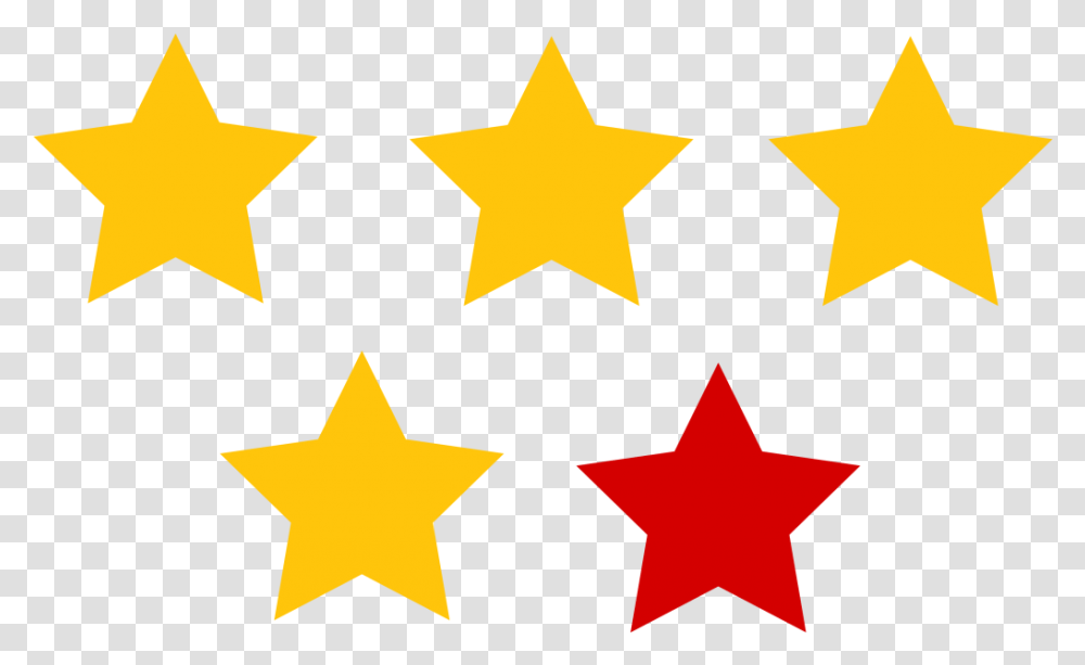 Yellow 1 Red Star Rating Clipart Photos Daily Cliparts Customer Feedback On Website, Star Symbol, Cross, Lighting Transparent Png