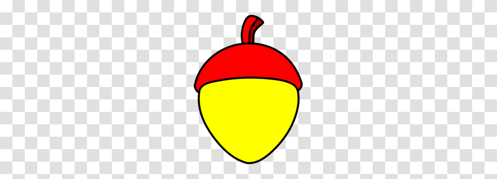 Yellow Acorn With Red Cap Clip Art, Plant, Seed, Grain, Produce Transparent Png