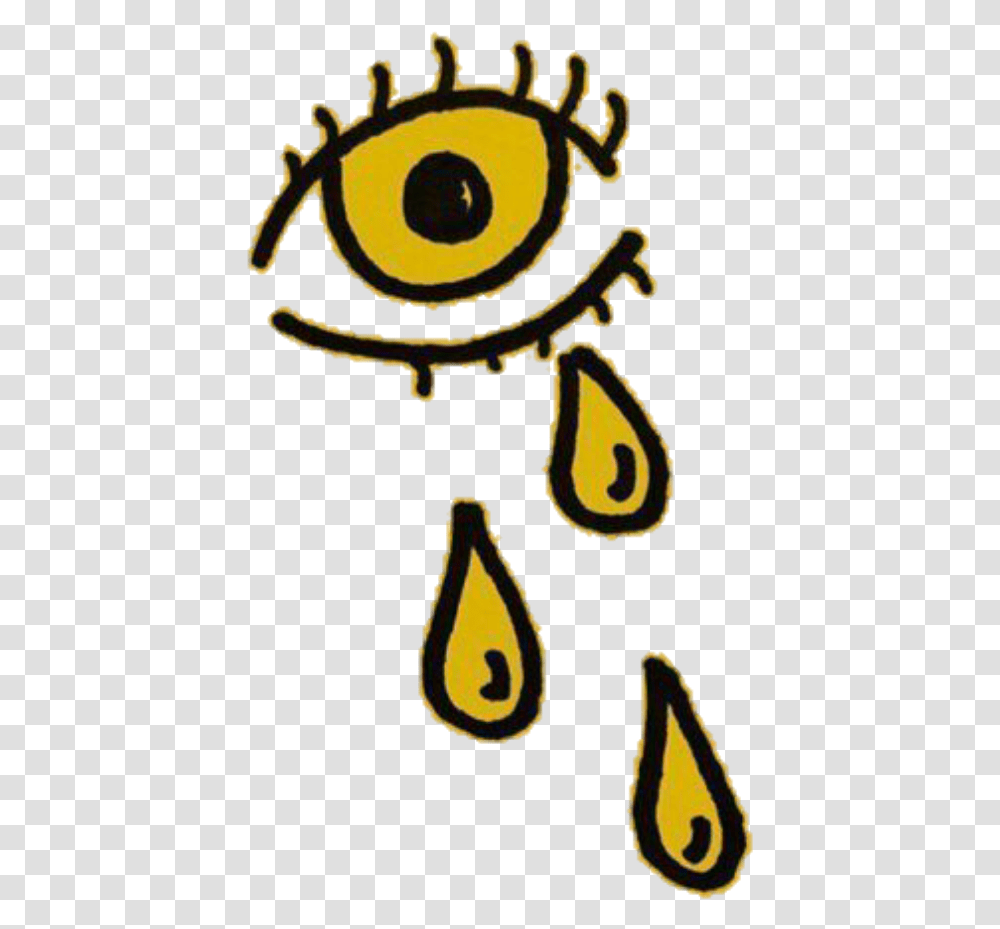 Yellow Amarillo Aesthetic Random Eye Ojo Crying Black And Uellow Aesthetic, Label, Plant, Pottery Transparent Png