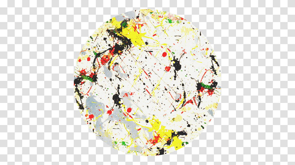 Yellow Amp Black Paint Splatter Round Mousepad Paint Splatter Wall, Rug, Plot, Paper, Map Transparent Png