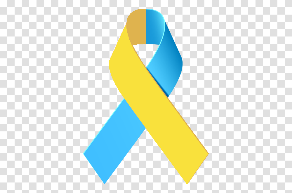 Yellow And Blue Awareness Ribbon Tattoos Adornos, Paper Transparent Png