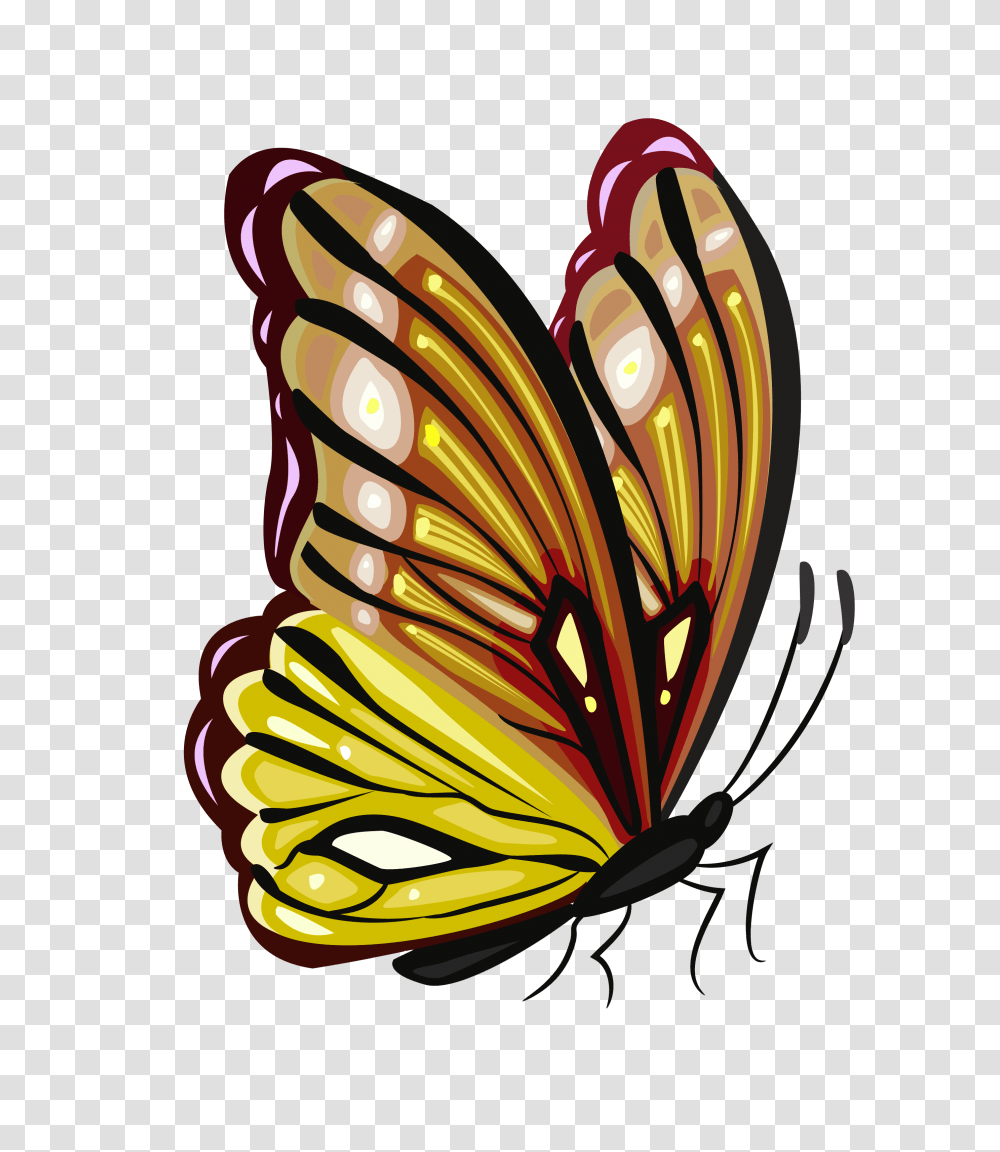 Yellow And Brown Butterfly Clipart Gallery, Accessories, Animal, Electronics Transparent Png