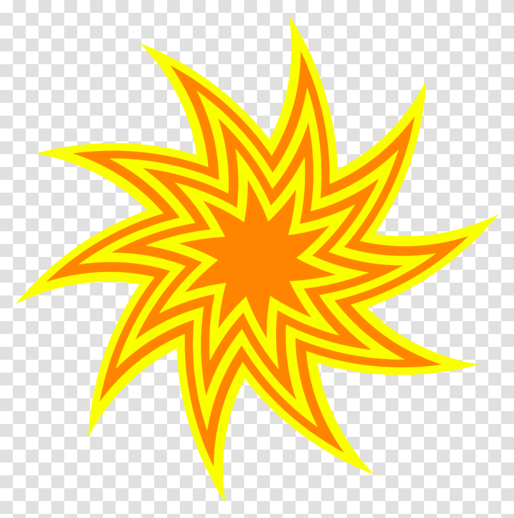 Yellow And Orange Star Swirl Red Coloured Star With, Star Symbol, Nature, Outdoors Transparent Png