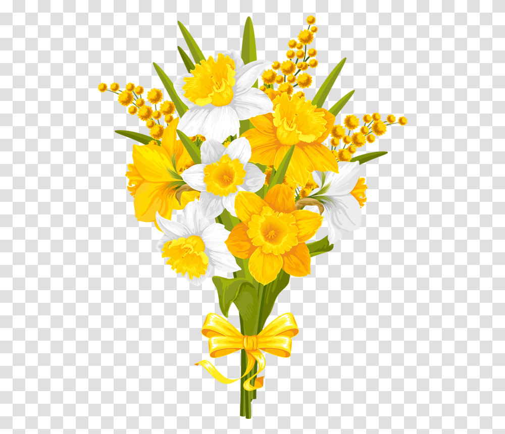 Yellow And White Flower Vector Hd Download Clipart Yellow Flower Vase, Plant, Blossom, Daffodil, Pollen Transparent Png