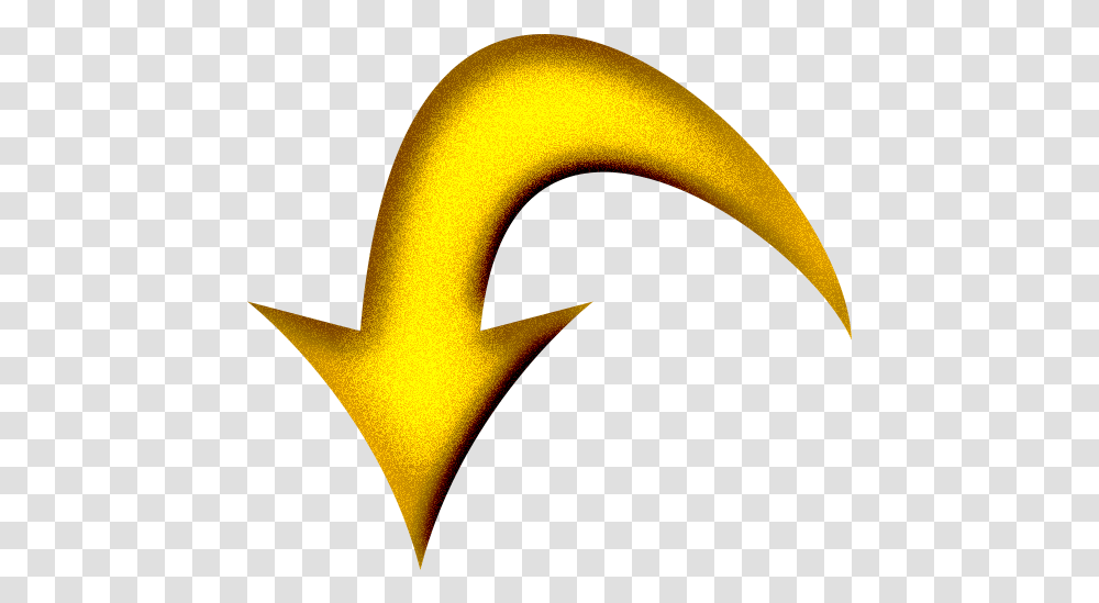 Yellow Arrow Curved Down Yellow Curved Arrow, Symbol, Logo, Trademark, Star Symbol Transparent Png