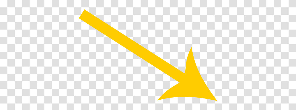 Yellow Arrow Icon Thin Yellow Arrow, Axe, Tool, Symbol, Star Symbol Transparent Png