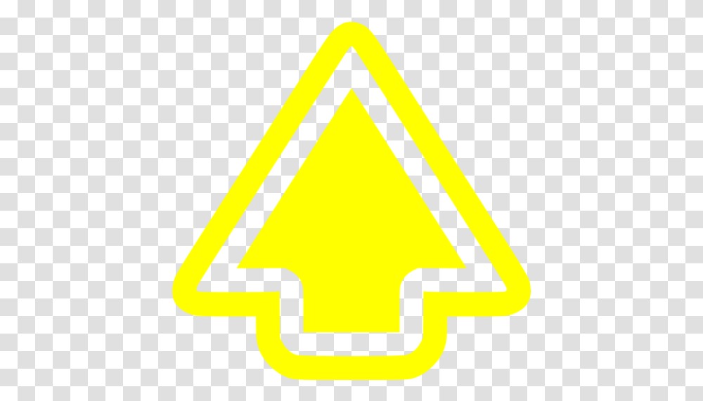 Yellow Arrow Up Icon Free Yellow Arrow Icons Traffic Sign, Symbol, Axe, Tool, Triangle Transparent Png