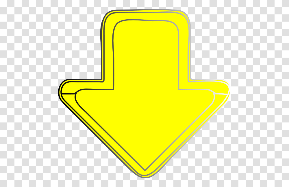 Yellow Arrowdown Clip Art At Clkercom Vector Clip Art Yellow Arrow With Black Background, Symbol, Light, Sign, First Aid Transparent Png