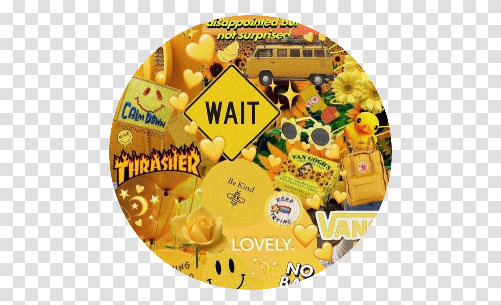 Yellow Background Aesthetic Edit Stickers Freetoedit Thrasher Magazine, Disk, Dvd, Toy Transparent Png
