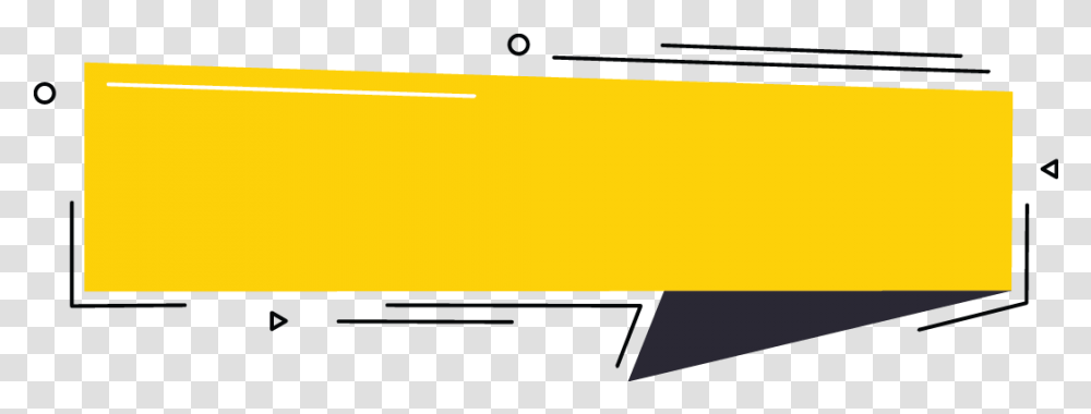 Yellow Banner With Black Down Right Black And Yellow Banner, Text, Word, Logo, Symbol Transparent Png