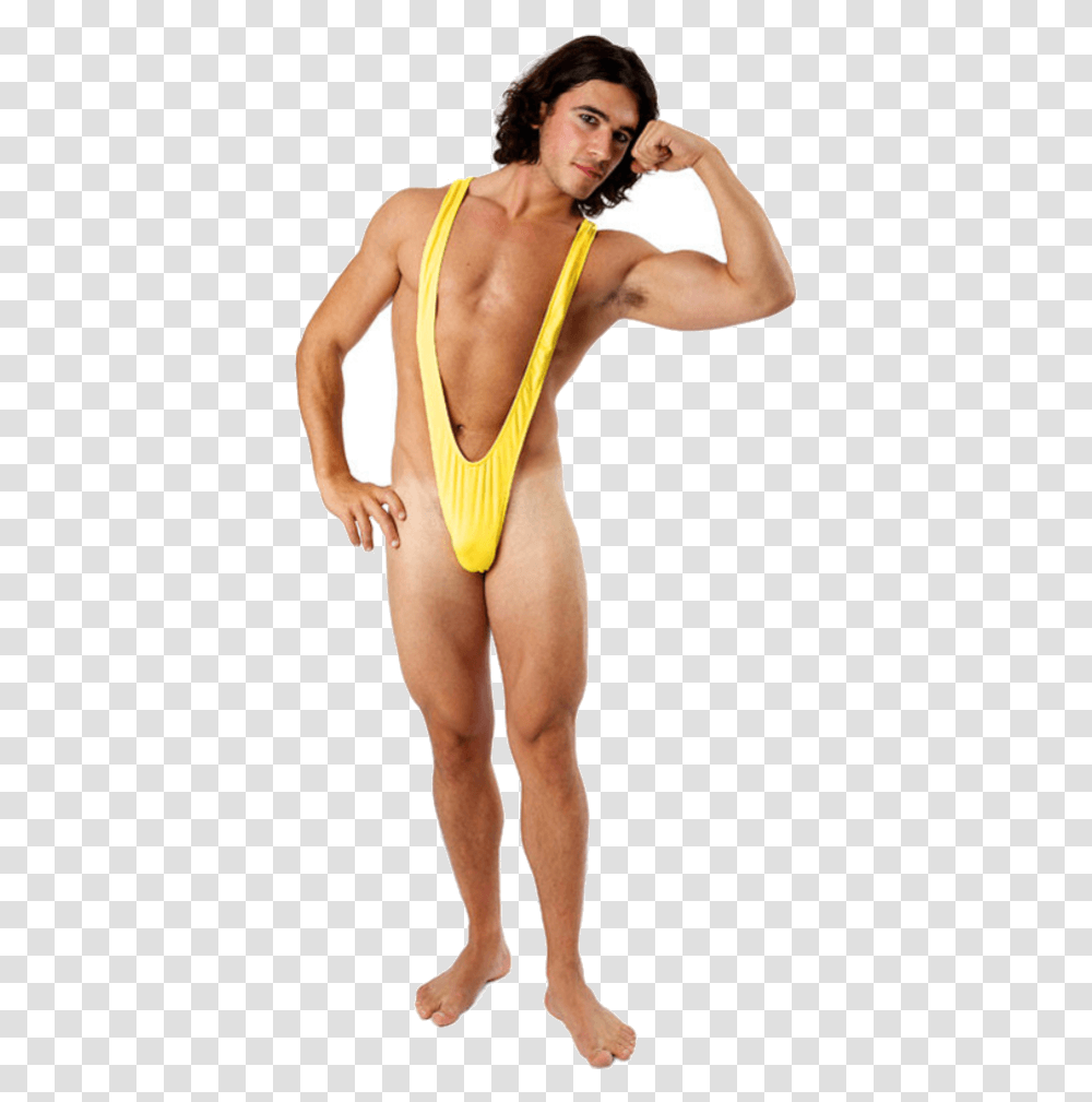 Yellow Bathing Suit Mens, Costume, Person, Swimwear Transparent Png