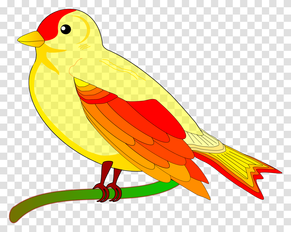 Yellow Bird Clipart Png4u Bird Animated, Animal, Banana, Fruit, Plant Transparent Png