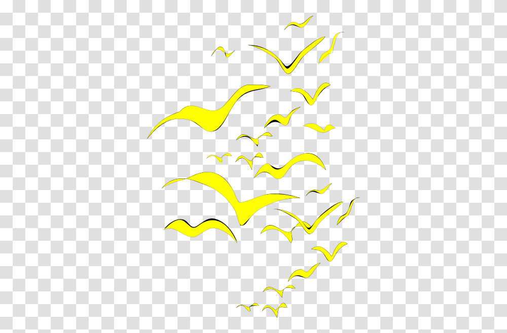 Yellow Bird Flock Vertical Clip Art Vector Illustration, Symbol, Batman Logo, Animal Transparent Png