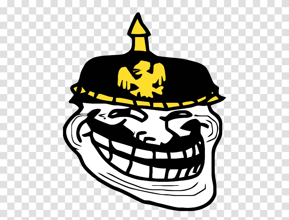 Yellow Black And White Clip Art Headgear Memes Troll Face, Stencil, Halloween Transparent Png