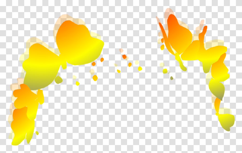 Yellow Border Flowers Flower Pink White Bts Snapchat Yellow Butterfly Filter, Fish, Animal, Goldfish, Plant Transparent Png