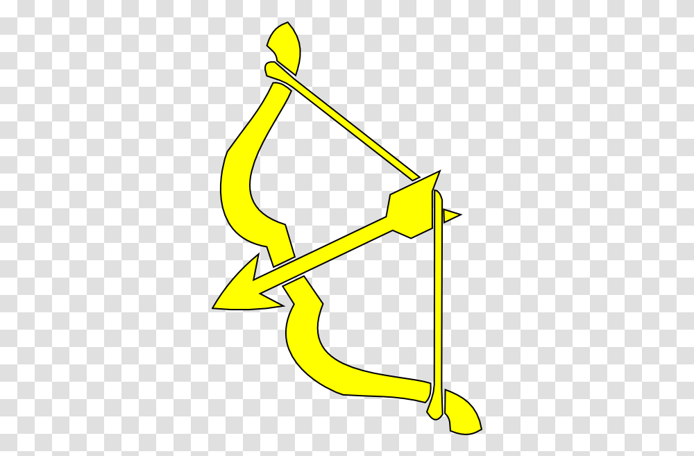 Yellow Bow N Arrow Clip Art Bow N Arrow, Symbol, Axe, Tool Transparent Png