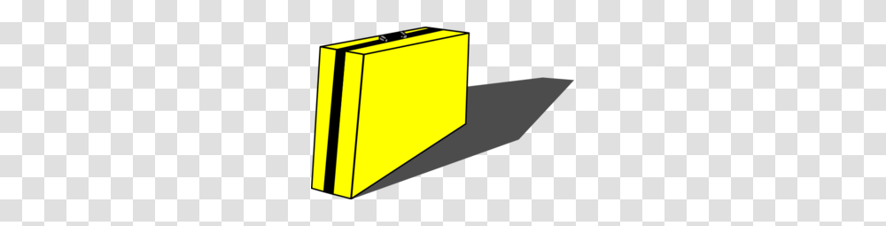 Yellow Briefcase With Black Stripe Clip Art, Bag, File Folder, File Binder Transparent Png