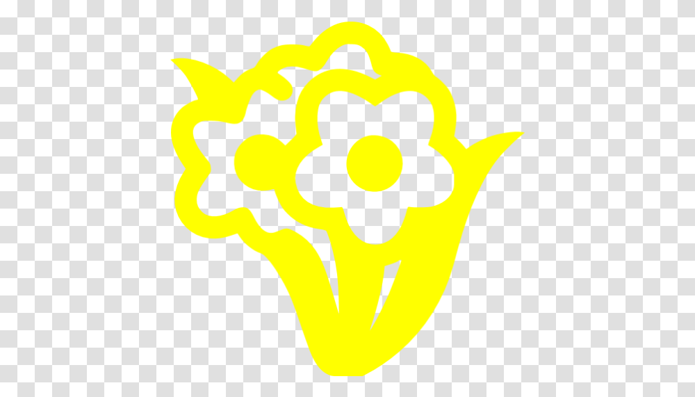 Yellow Bunch Flowers Icon Horticulture Icon, Hand, Heart, Plant, Symbol Transparent Png