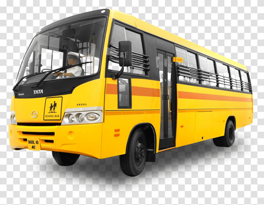 Yellow Bus Lcv Icv Buses Tata Marcopolo Khandelwal Yellow Color School Bus, Vehicle, Transportation, Person, Human Transparent Png