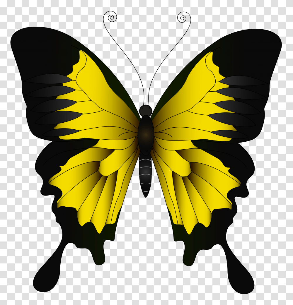Yellow Butterfly Clip Art, Insect, Invertebrate, Animal, Pattern Transparent Png