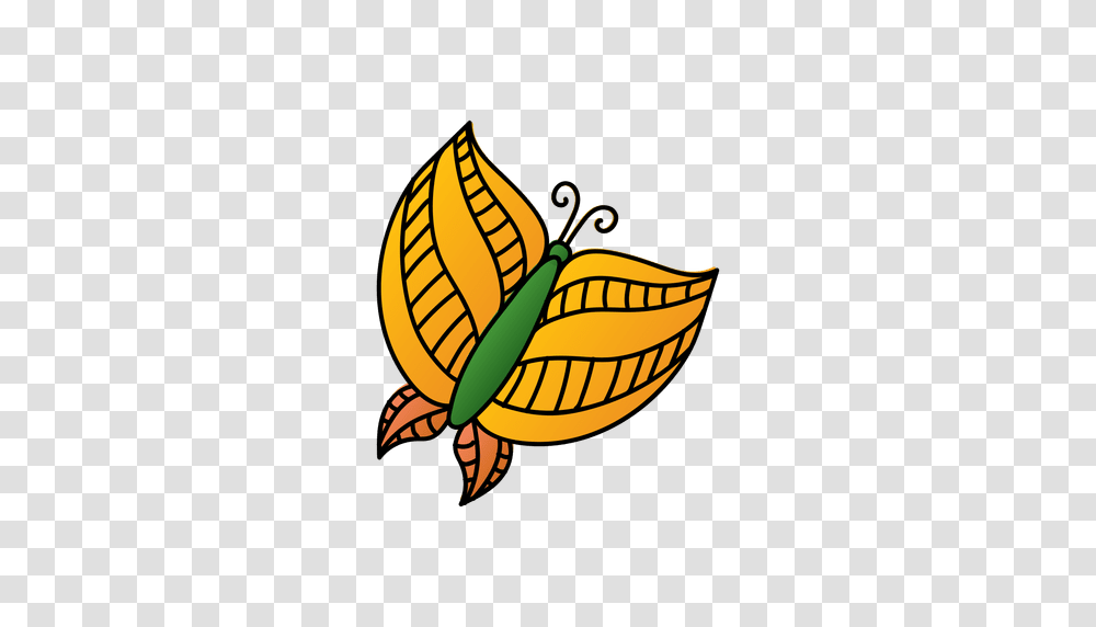 Yellow Butterfly Decoration, Plant, Banana, Fruit, Food Transparent Png