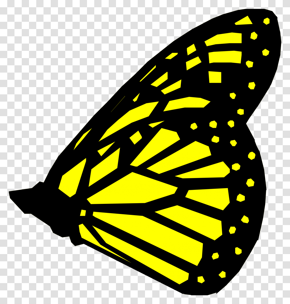 Yellow Butterfly With Black Stripes Yellow Butterfly Wings Closed, Lighting, Dynamite, Bomb, Weapon Transparent Png