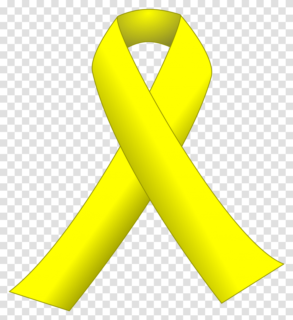 Yellow Cancer Ribbon Black Background Yellow Ribbon On Black, Banana, Fruit, Plant Transparent Png