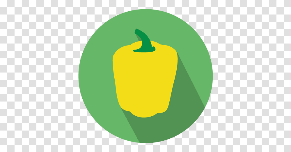 Yellow Capcicum Circle Icon Icono Pimiento, Plant, Vegetable, Food, Pepper Transparent Png