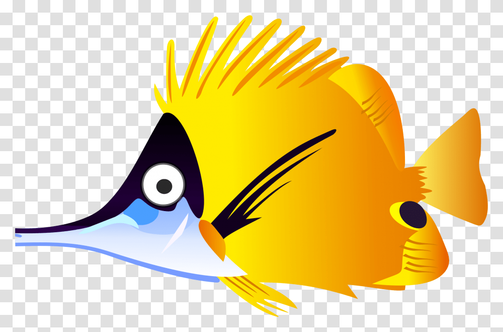 Yellow Cartoon Fish Icons, Animal, Sea Life, Angelfish, Surgeonfish Transparent Png