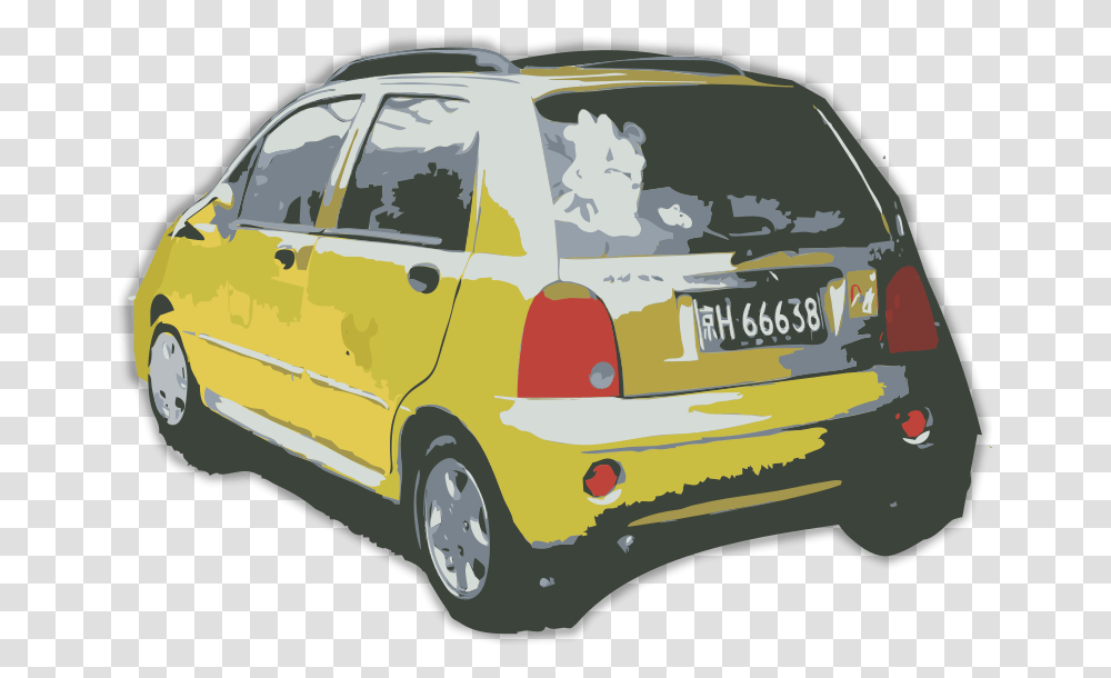 Yellow Chinese Car City Car, Vehicle, Transportation, Tire, Wheel Transparent Png