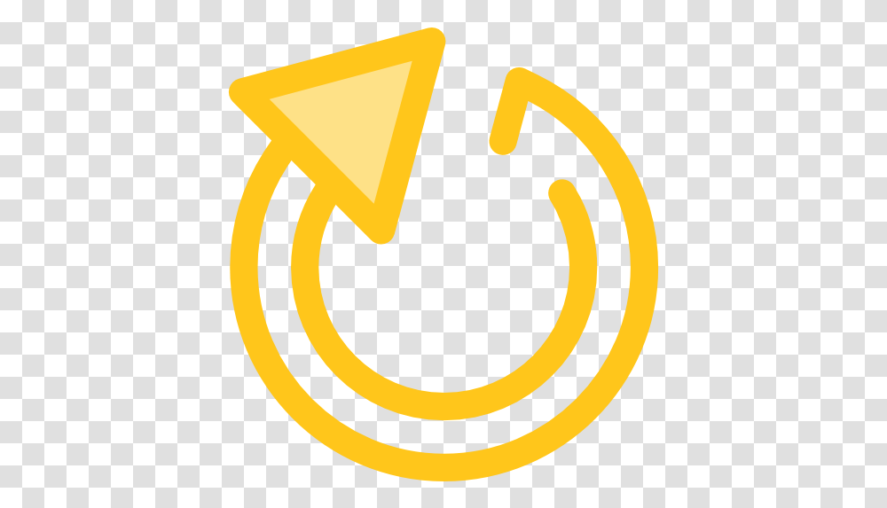 Yellow Circle Arrow & Free Arrowpng Yellow Arrow Circle, Symbol, Text, Triangle, Logo Transparent Png