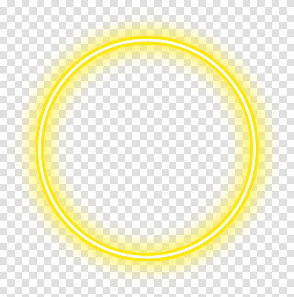Yellow Circle Border Neon Frame Sticker Dot, Light, Banana, Fruit, Plant Transparent Png