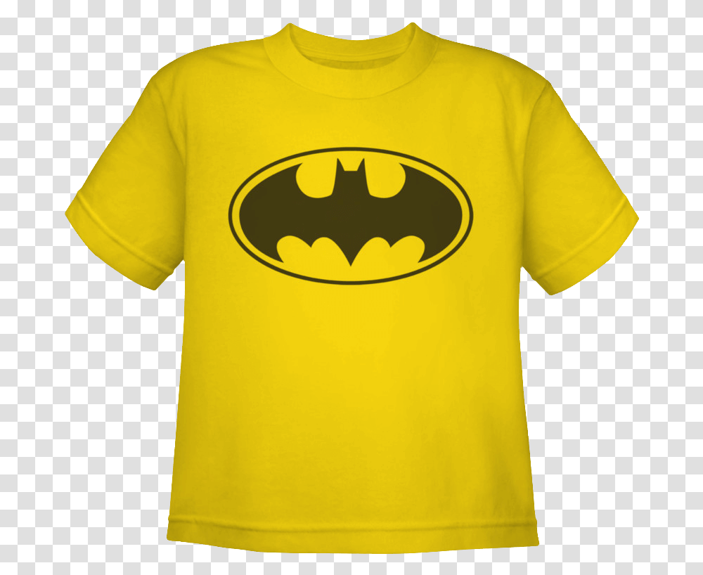 Yellow Classic Batman Logo Kids T Shirt, Apparel, T-Shirt Transparent Png