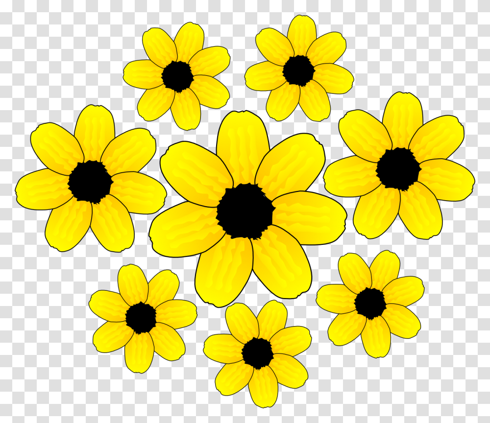 Yellow Clipart Flower Clip Art Black And White Flowers Yellow Flowers Clipart, Plant, Blossom, Petal, Daisy Transparent Png