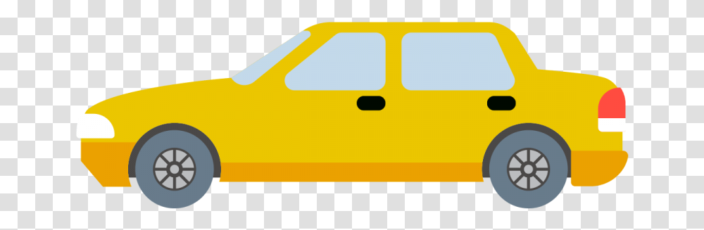 Yellow Color Cartoon Car Background, Vehicle, Transportation, Automobile, Taxi Transparent Png