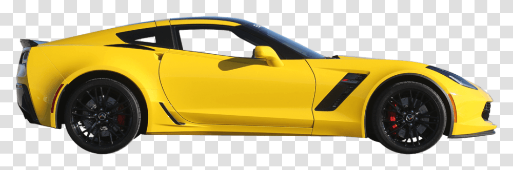 Yellow Corvette C7 Side View Clip Arts Yellow Car Side View, Vehicle, Transportation, Tire, Wheel Transparent Png