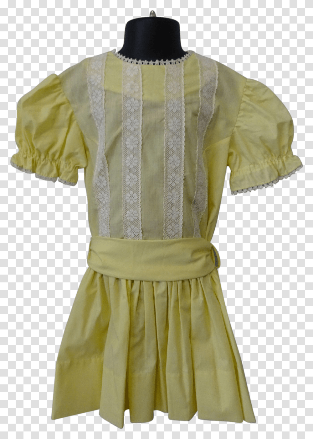 Yellow Cotton Girls Dress Spring Easter White Lace Day Dress, Apparel, Blouse, Skirt Transparent Png