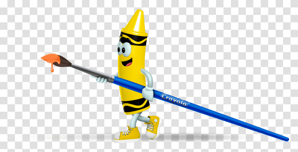 Yellow Crayon Cartoon Character Holding Crayola, Toy Transparent Png