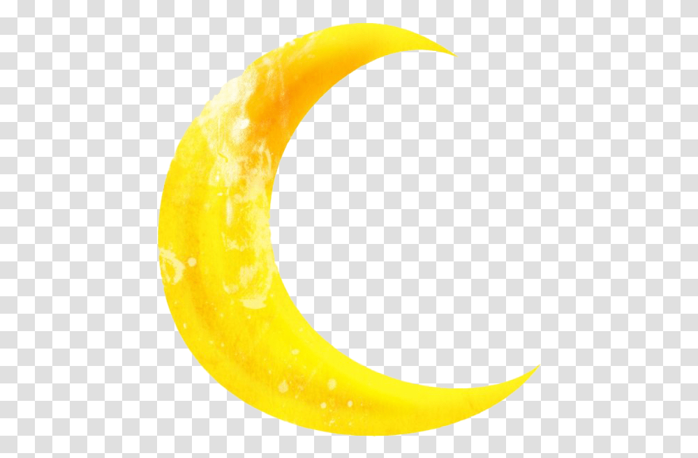 Yellow Crescent Moon Moon, Banana, Fruit, Plant, Food Transparent Png