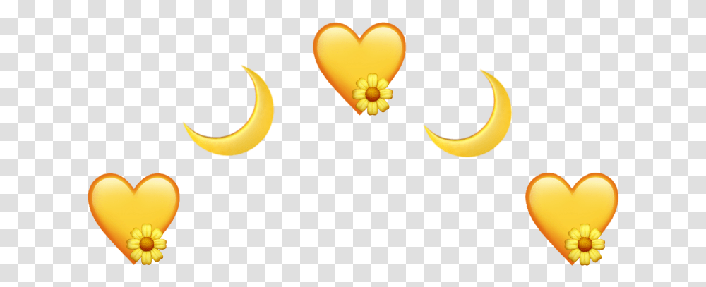 Yellow Crown Yellowheart Hearts Hearts Moon Moons Yellow Emoji Crown, Outdoors, Flower, Plant Transparent Png