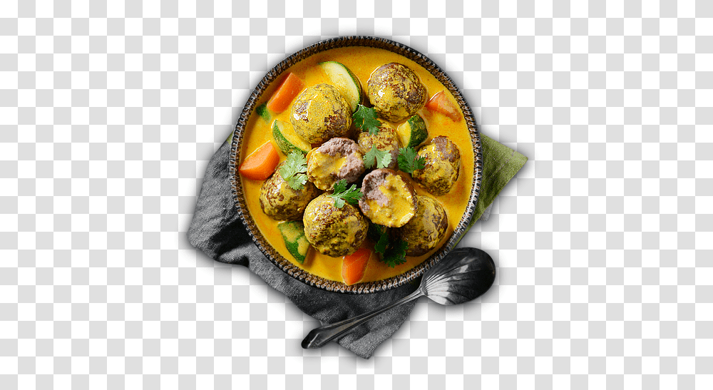 Yellow Curry Meatball Brussels Sprout, Food, Dish, Meal, Sweets Transparent Png