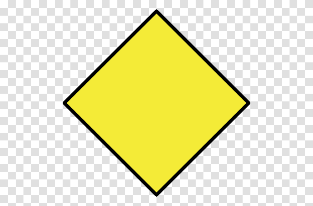 Yellow Diamond Blank Yellow Caution Sign, Road Sign, Rug, Triangle Transparent Png