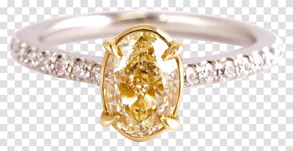 Yellow Diamond Rings In Oval Stone, Accessories, Accessory, Jewelry, Gemstone Transparent Png