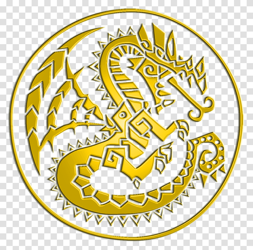 Yellow Dragon Logo Logodix Monster Hunter Generations Ultimate Pattern, Symbol, Text, Number, Trademark Transparent Png