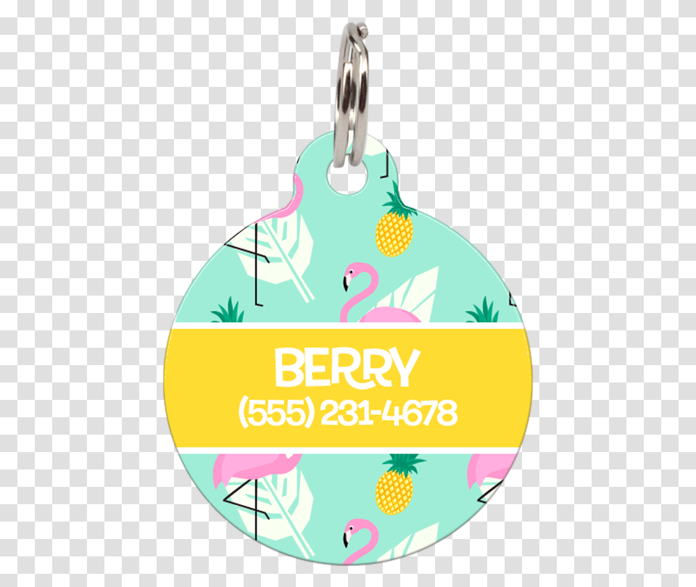 Yellow Flamingos Personalized Dog Id Tag For Pets Illustration, Label, Poster, Advertisement Transparent Png