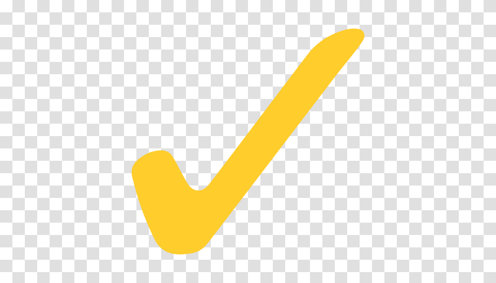 Yellow Flat Check Mark, Label, Alphabet, Logo Transparent Png