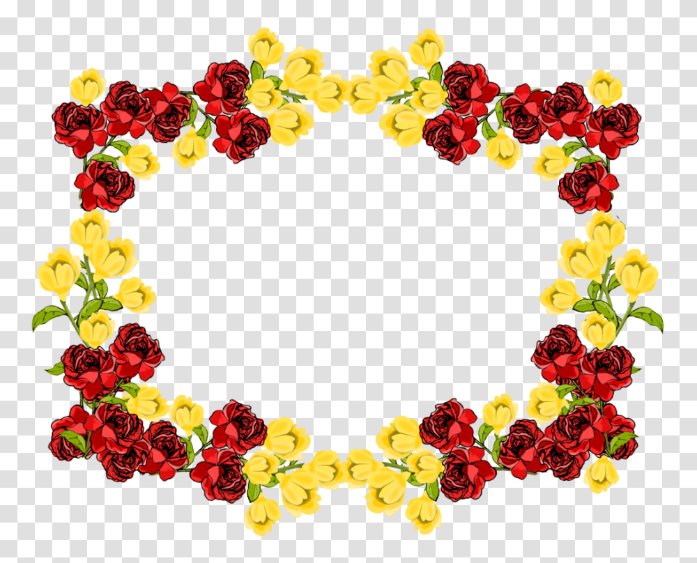 Yellow Floral Border High Quality Image Vector Clipart, Floral Design, Pattern, Wreath Transparent Png