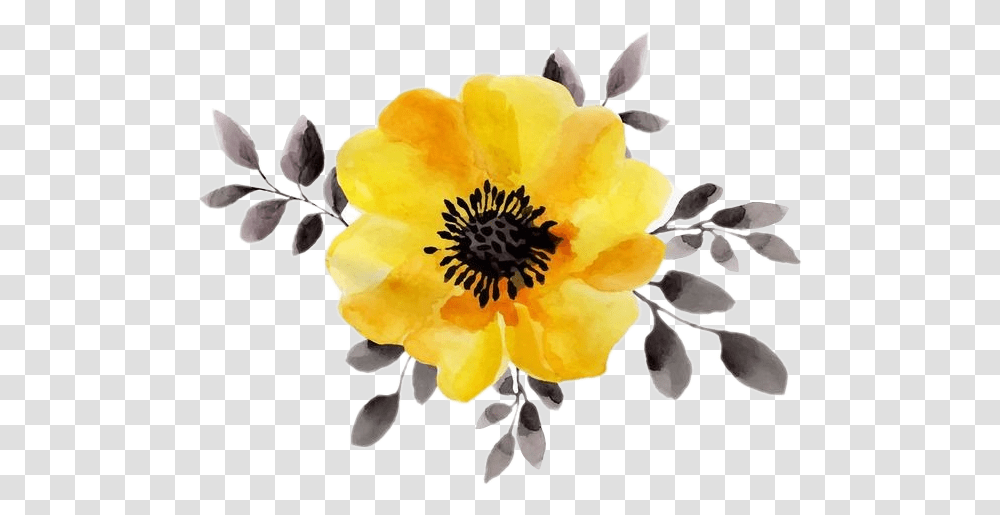 Yellow Flower Aesthetic Yellowaesthetic Yellow Flower, Graphics, Art, Floral Design, Pattern Transparent Png