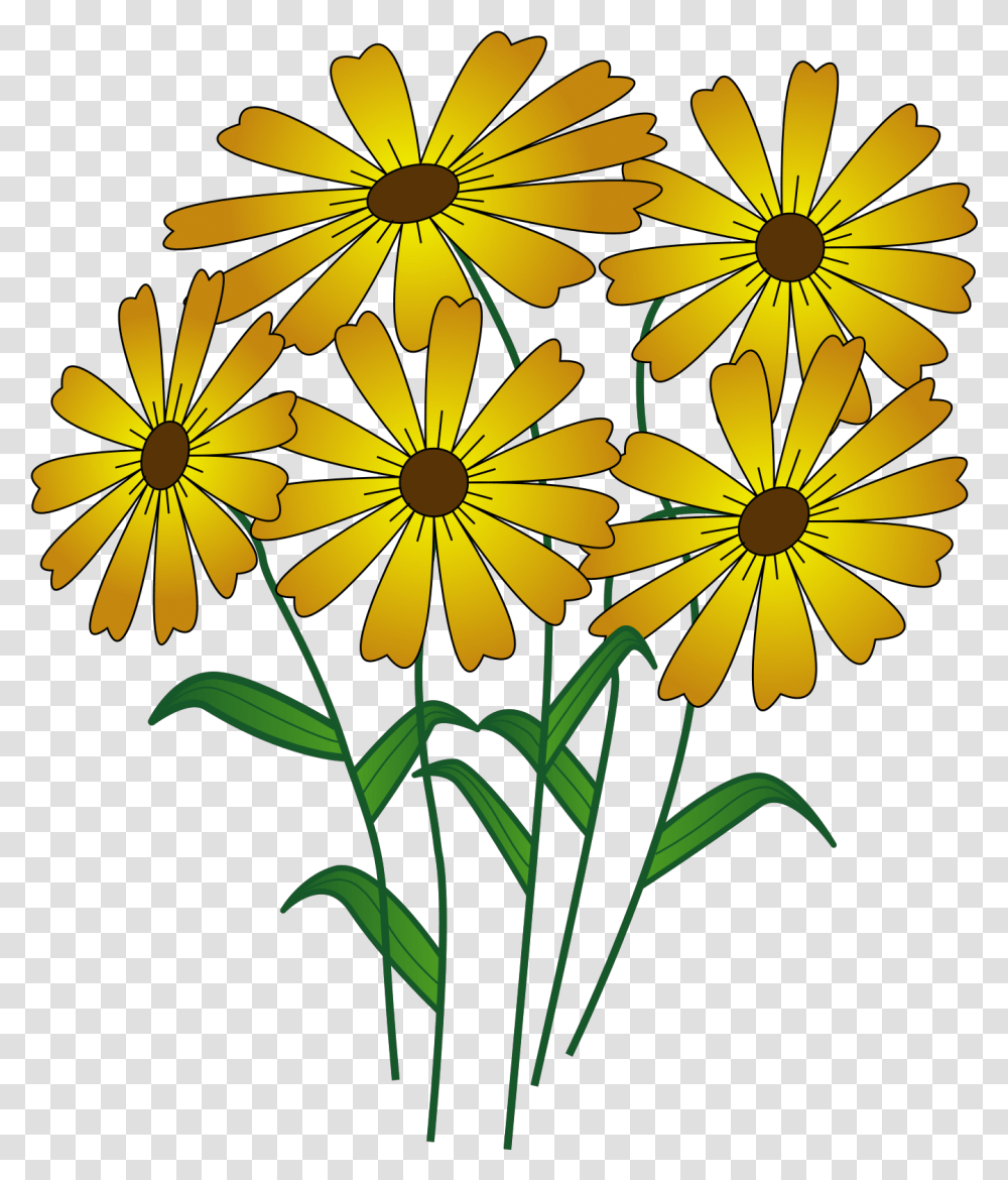 Yellow Flower Bouquet Svg Vector Flowers Clip Art, Plant, Blossom, Daisy, Daisies Transparent Png