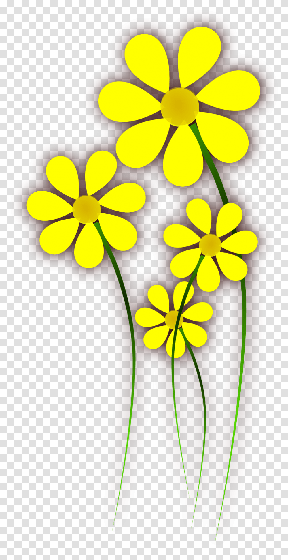 Yellow Flowers Clipart, Floral Design, Pattern, Plant Transparent Png